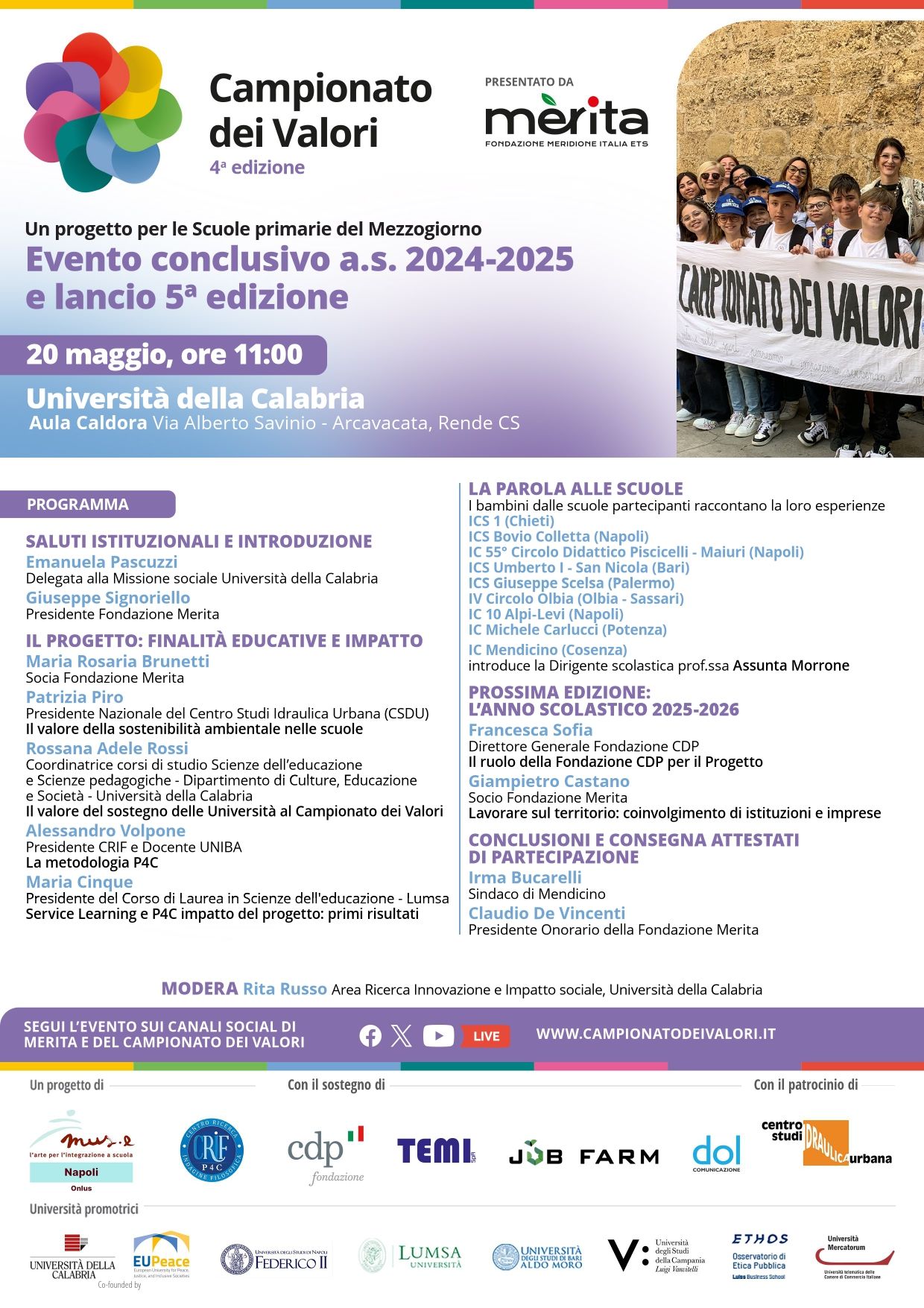 Evento conclusivo del Campionato dei Valori - 4° edizione
